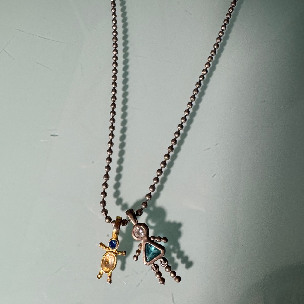 Charming Kids Pendant Necklace - Gold and Silver
